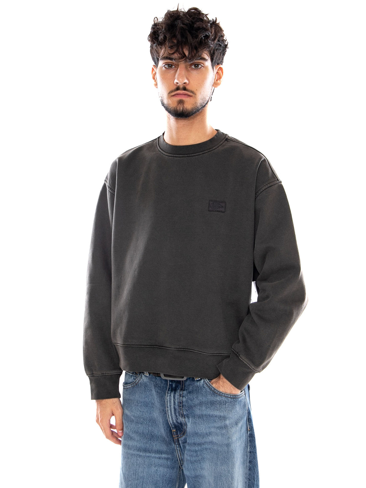 PREMIUM CREWNECK FADED BLACK - Felpa Uomo Nera VN000T6T EMV1 VANS 