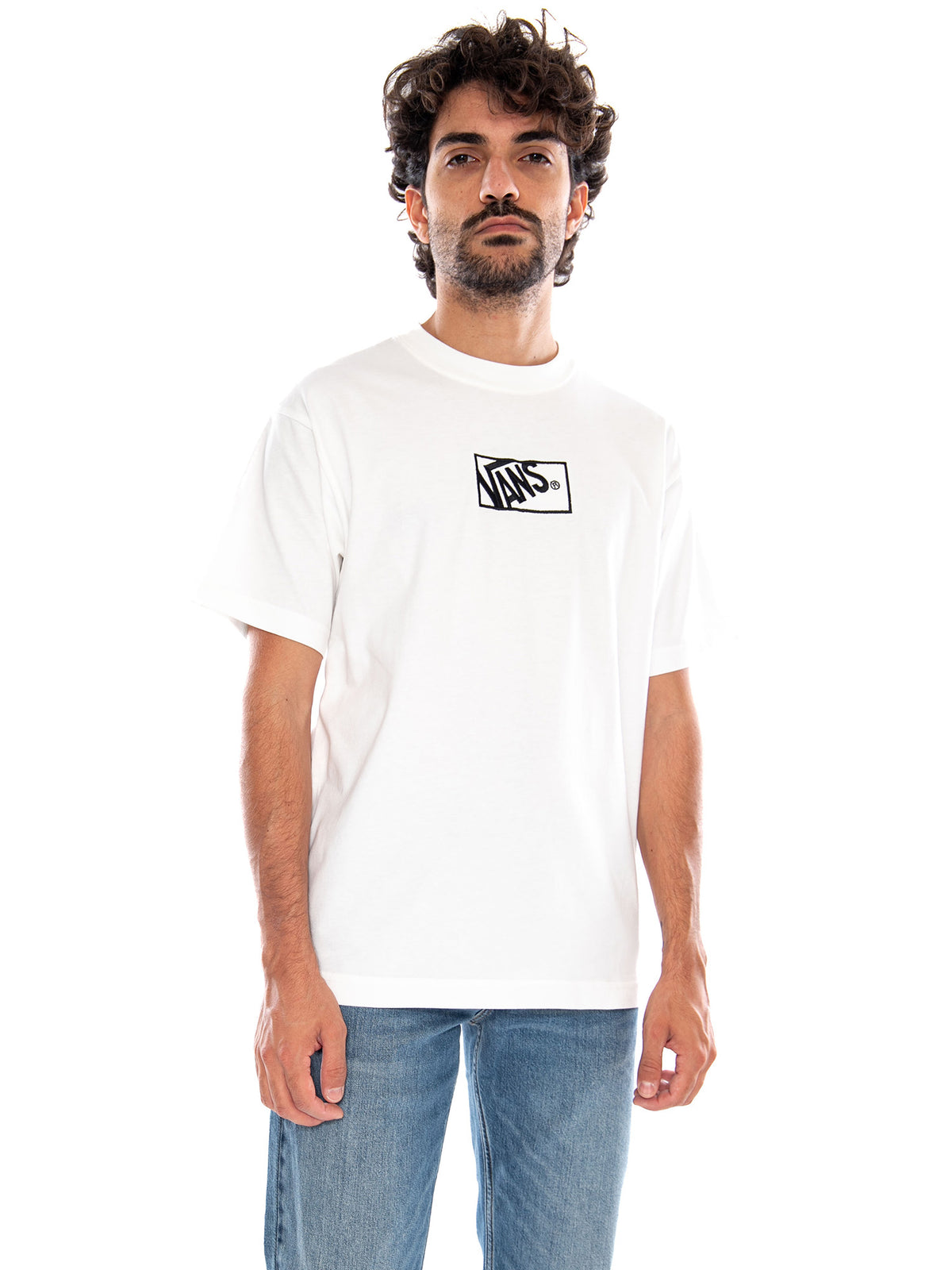 Blocked Box Loose SS White - Maglietta Girocollo Uomo Bianca<BR/><BR/> VN0010FG WHT1 VANS 