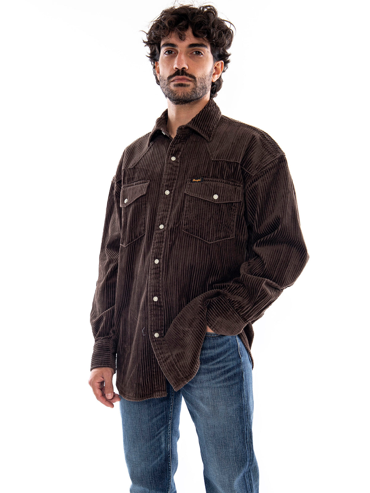 Wrangler Western Shirt Coffee Brown - Camicia Uomo Marrone Caffè 112387001 BRN WRANGLER 