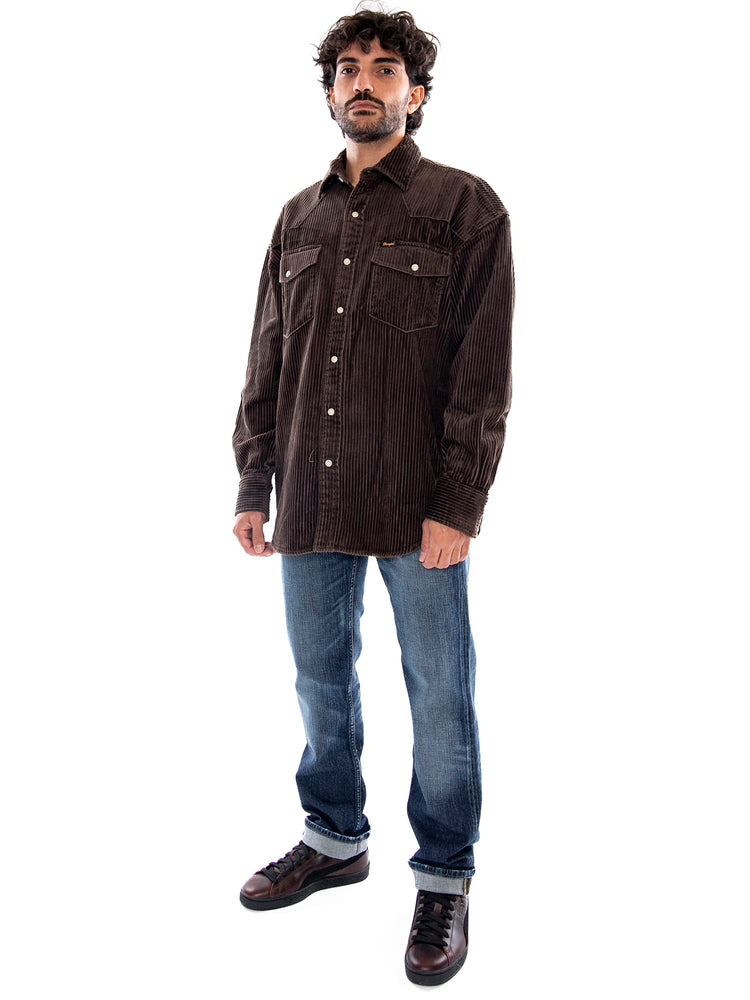 Wrangler Western Shirt Coffee Brown - Camicia Uomo Marrone Caffè 112387001 BRN WRANGLER 