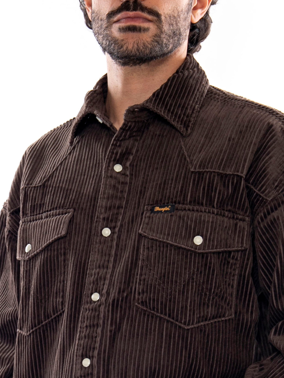 Wrangler Western Shirt Coffee Brown - Camicia Uomo Marrone Caffè 112387001 BRN WRANGLER 