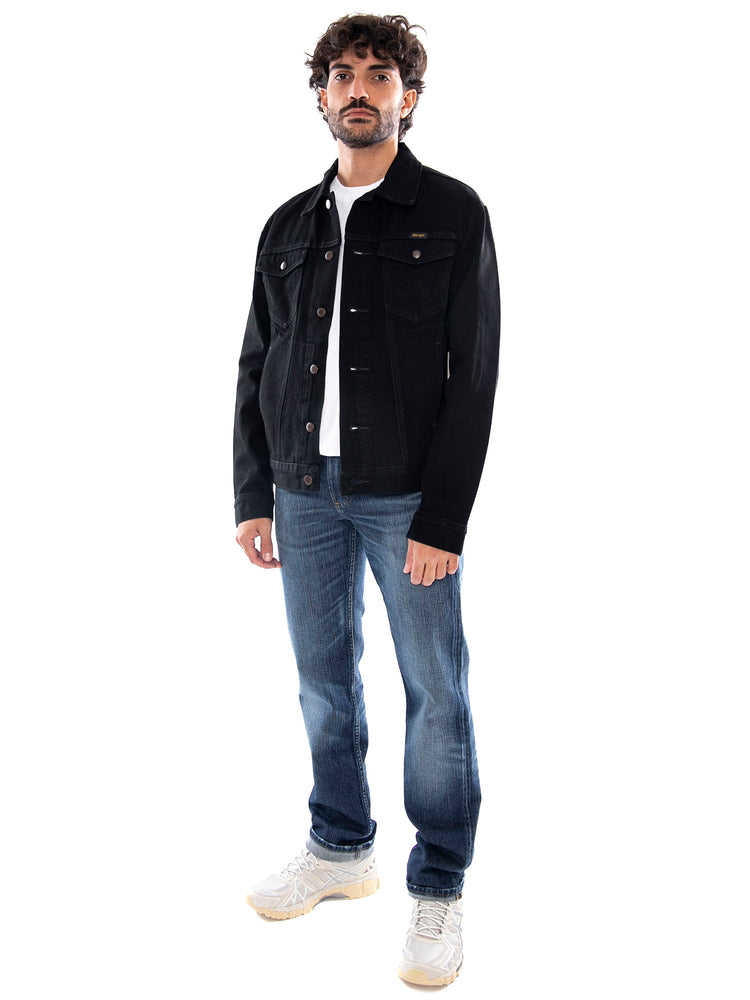 Wrangler Cowboy Cut Jacket Shadow Black - Giacca in Denim Uomo Nera 112387057 BLK WRANGLER 