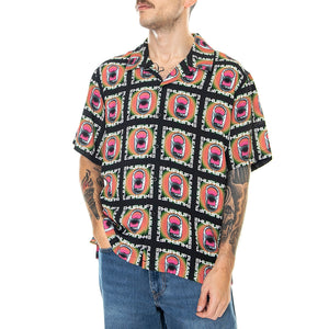 Pop Top - Camicia Maniche Corte Uomo Multicolore BU00164-BLACK . HUF 