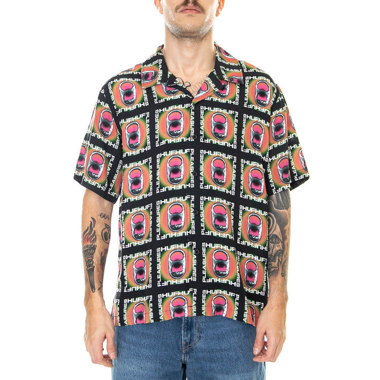 Pop Top - Camicia Maniche Corte Uomo Multicolore BU00164-BLACK . HUF 