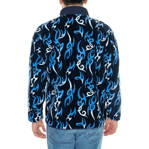 Static Polar Fleece Navy Sweat - Felpa Uomo Blu / Multicolore FL00213-NAVY . HUF 