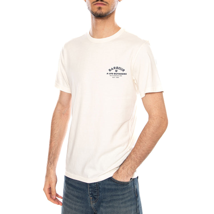 CRANMER LOGO T-SHIRT WHISPER WHITE - Maglietta Girocollo Uomo Bianca MTS1441 WH32 BARBOUR 