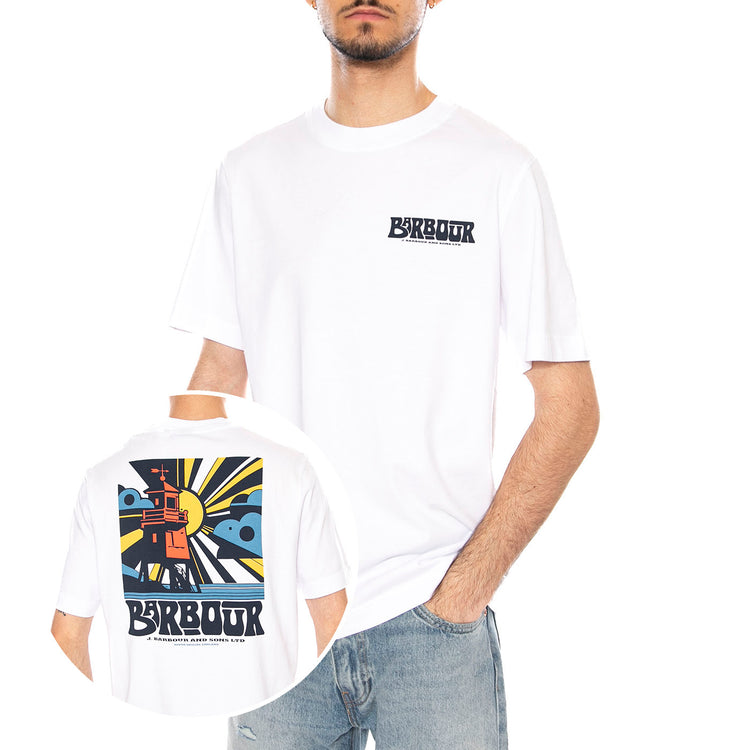 FROME RELAXED GRAPHIC T-SHIRT - Maglietta Girocollo Uomo Bianca MTS1571 WH11 BARBOUR 