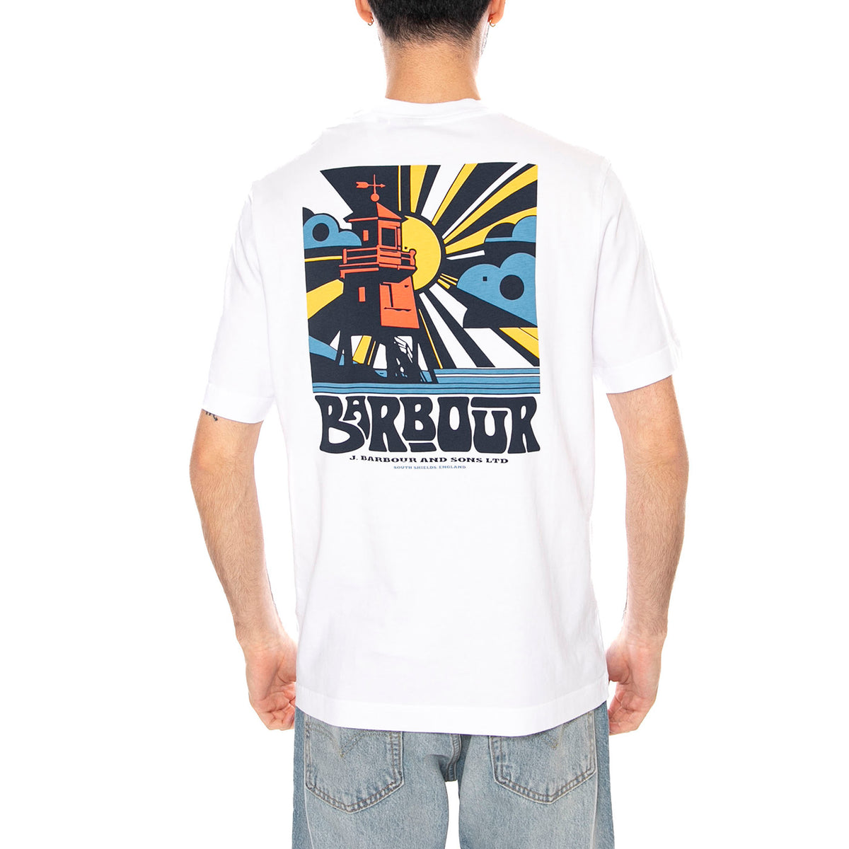 FROME RELAXED GRAPHIC T-SHIRT - Maglietta Girocollo Uomo Bianca MTS1571 WH11 BARBOUR 