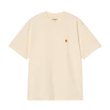W' S/S CHASE T-SHIRT ORGANIC COTTON SINGLE JERSEY CINEREOUS / GOLD - Women's Beige Crewneck T-Shirt CARHARTT