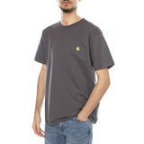 S/S CHASE T-SHIRT PORPHYRY / GOLD - Maglietta Girocollo Uomo  Uomo CARHARTT WIP