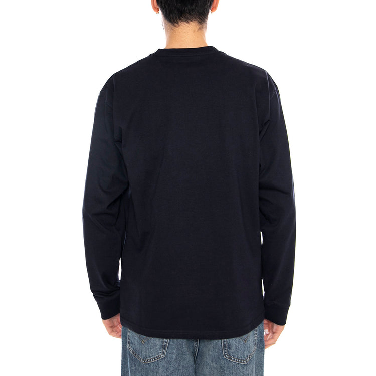 L/S Chase T-Shirt - Dark Navy / Gold - Maglietta Maniche Lunghe Uomo Blu Scuro I026392 00HXX CARHARTT WIP 