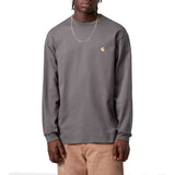 L/S CHASE T-SHIRT PORPHYRY / GOLD - Crewneck Long Sleeve T-Shirt Men CARHARTT WIP