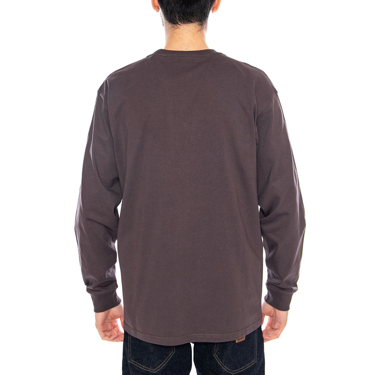 L/S Chase T-Shirt Shale / Gold - Maglietta Girocollo Maniche Lunghe Uomo Marrrone I026392 3LNXX CARHARTT WIP 
