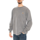 T-Shirt Manches Longues L/S Nelson Yosemite - T-Shirt Gris Col Rond Manches Longues Homme CARHARTT WIP