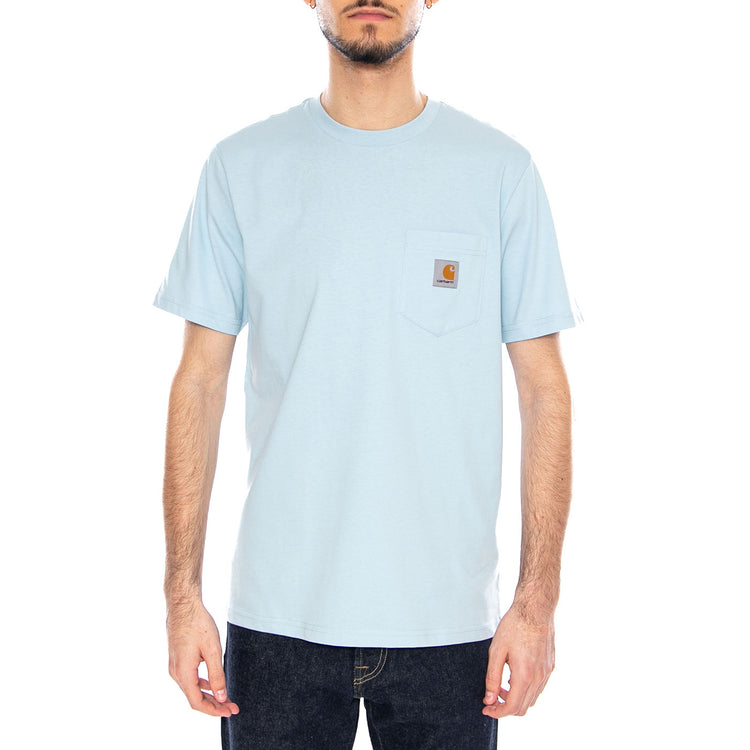 S/S Pocket T-Shirt Icaria - Maglietta Girocollo Uomo Azzurra I030434 3IGXX CARHARTT WIP 