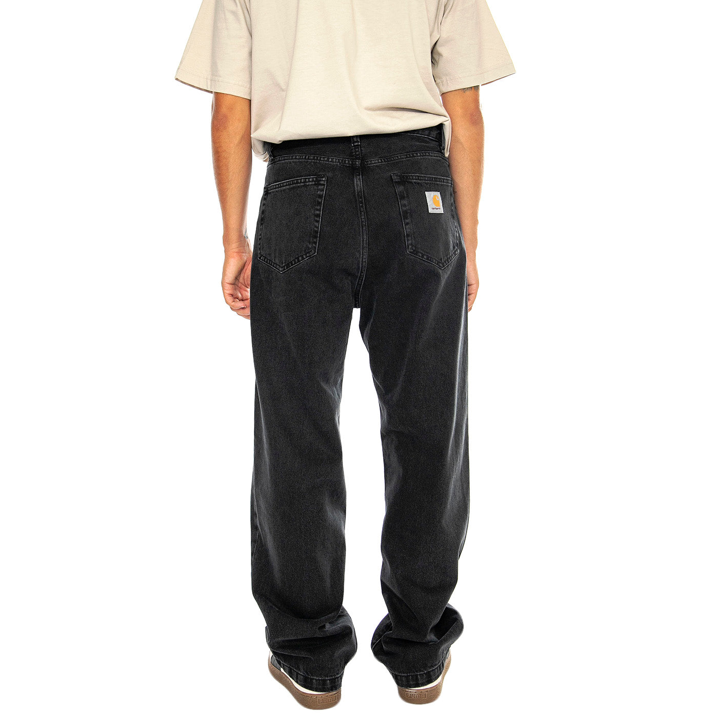 LANDON PANT BLACK, STONE WASHED - Pantaloni Denim Jeans Oversize Uomo Neri I030468 8906 CARHARTT WIP 