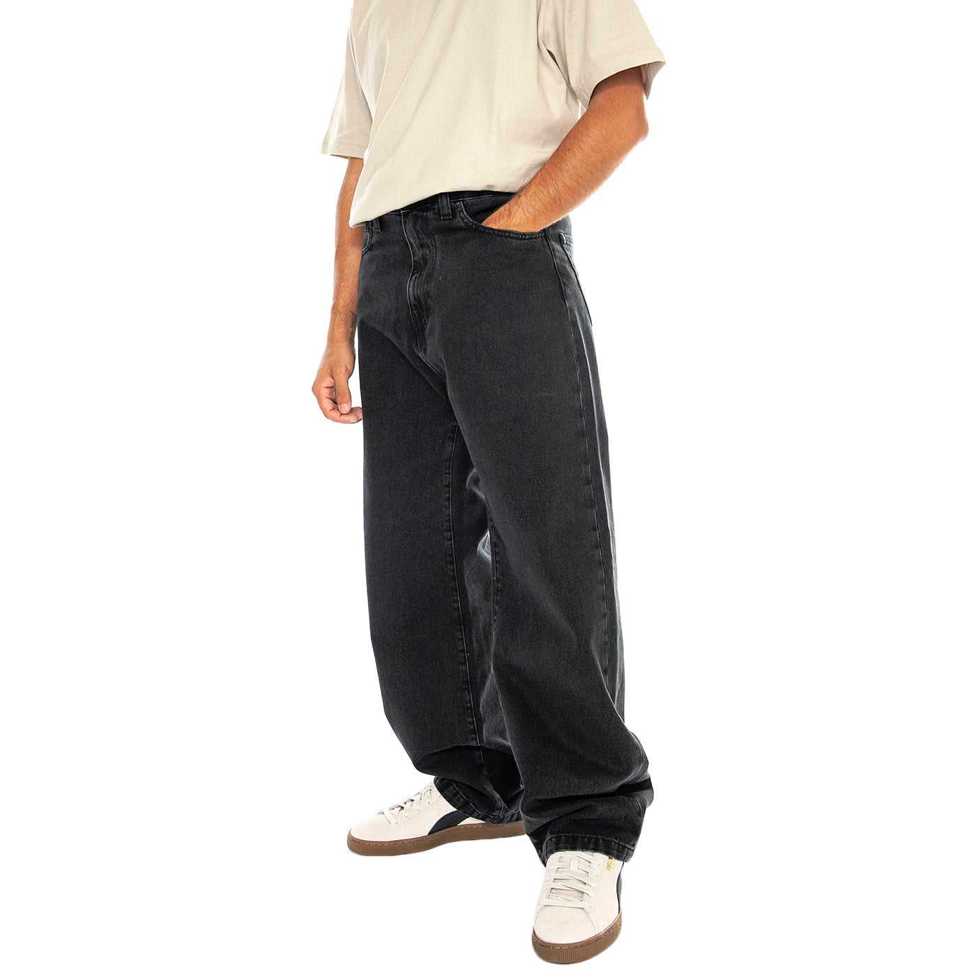 LANDON PANT BLACK, STONE WASHED - Pantaloni Denim Jeans Oversize Uomo Neri I030468 8906 CARHARTT WIP 