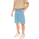 SINGLE KNEE SHORT BLUE HEAVY STONE BLEACHED - Denim Bermuda Shorts Men's Blue Men's CARHARTT WIP