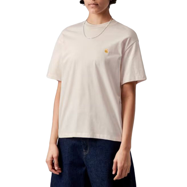 W' S/S CHASE T-SHIRT NATURAL / GOLD - Maglietta Girocollo Donna Beige I033045 0OMXX CARHARTT WIP 