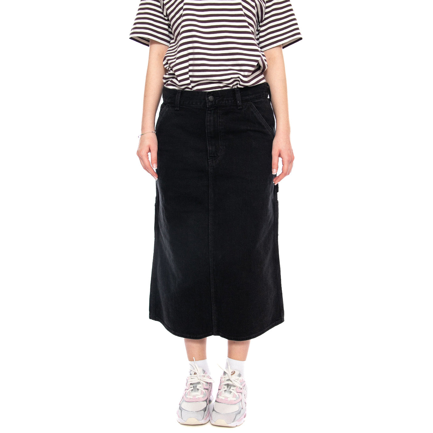 W' Single Knee Skirt Black - Gonna Denim Jeans Nera I034224 8906 CARHARTT WIP 