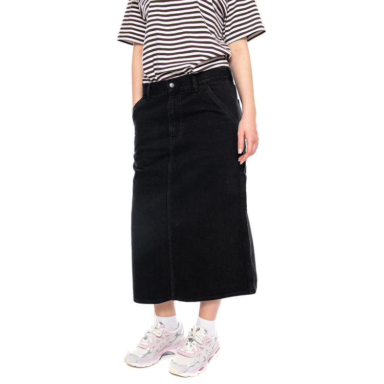 W' Single Knee Skirt Black - Gonna Denim Jeans Nera I034224 8906 CARHARTT WIP 