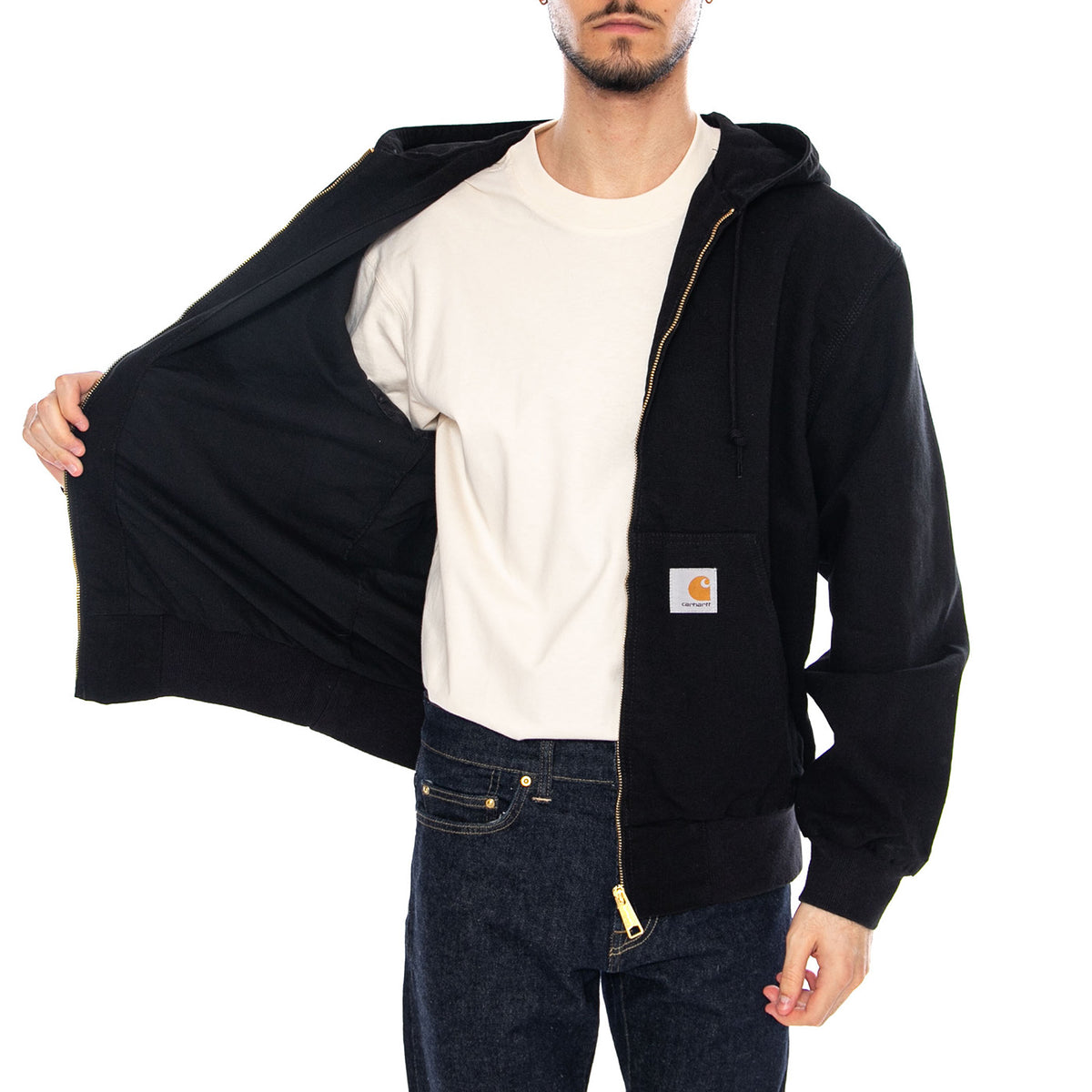 OG Active Jacket Black - Giacca con Cappuccio e Zip Uomo Nera I034311 8902 CARHARTT WIP 