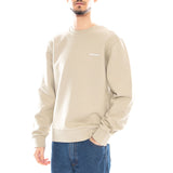 Script Embroidery Sweat Barchan / White - Felpa Girocollo Hombre Beige CARHARTT WIP