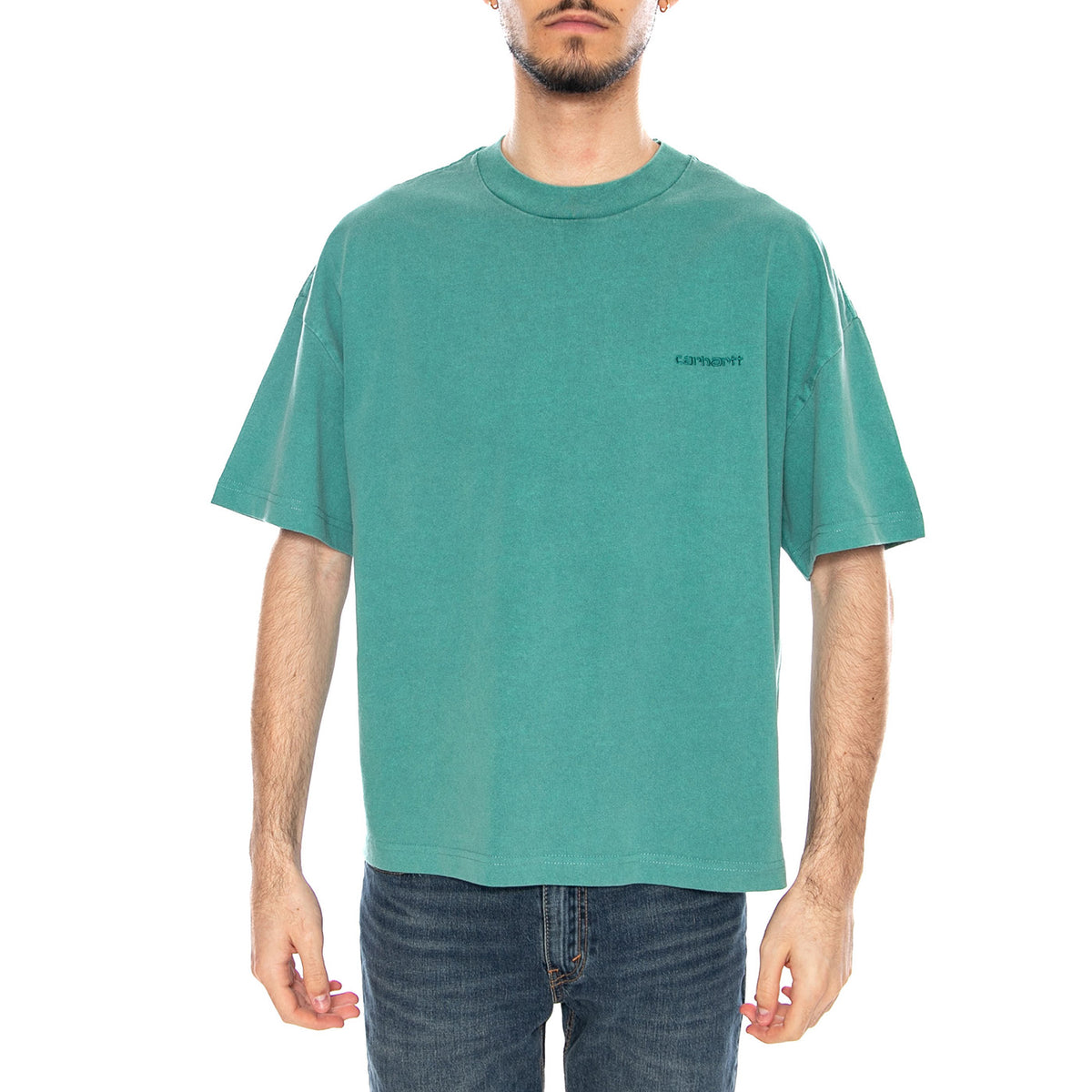S/S Benton T-Shirt Lily - Maglietta Girocollo Uomo Verde I035590 3ICGD CARHARTT WIP 