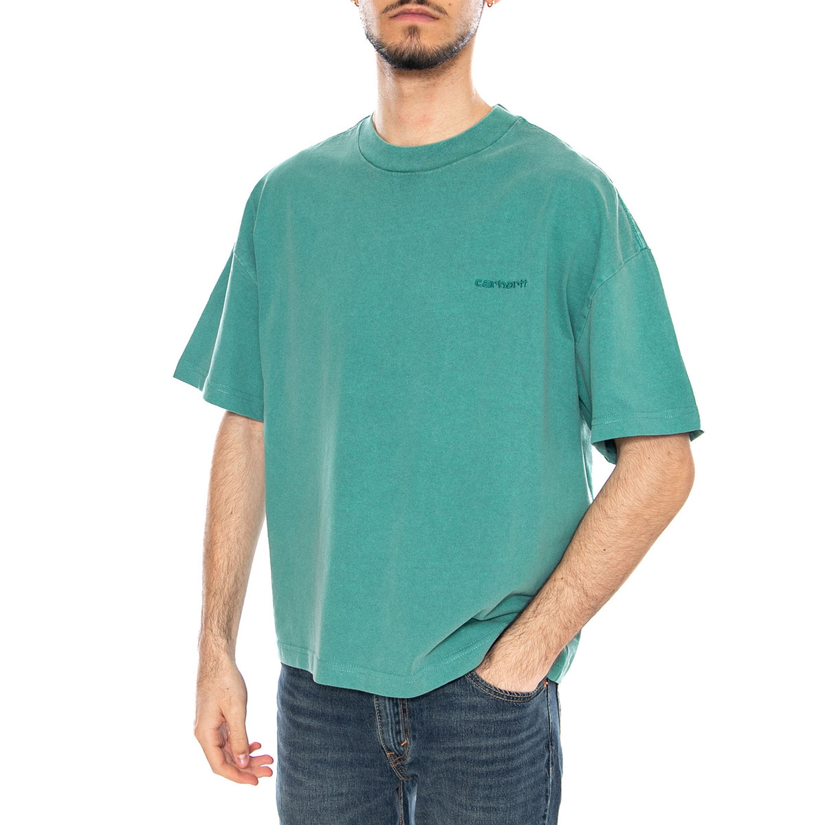 S/S Benton T-Shirt Lily - Maglietta Girocollo Uomo Verde I035590 3ICGD CARHARTT WIP 