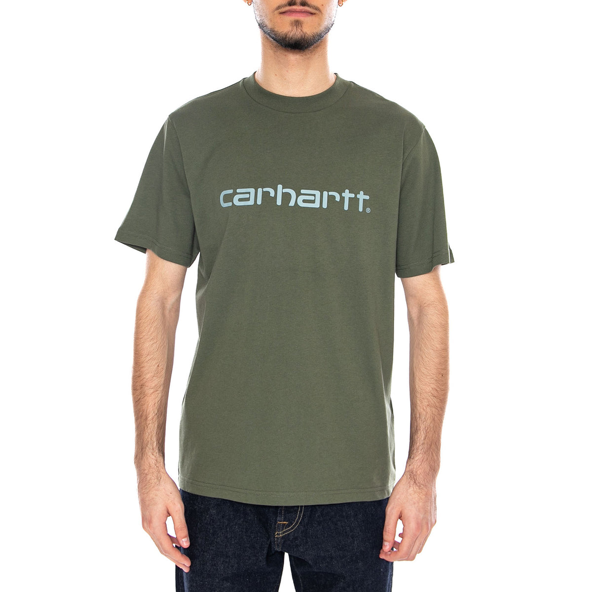 S/S Script T-Shirt Leaf / Tourmaline - Maglietta Girocollo Uomo Verde I035700 3PMXX CARHARTT WIP 
