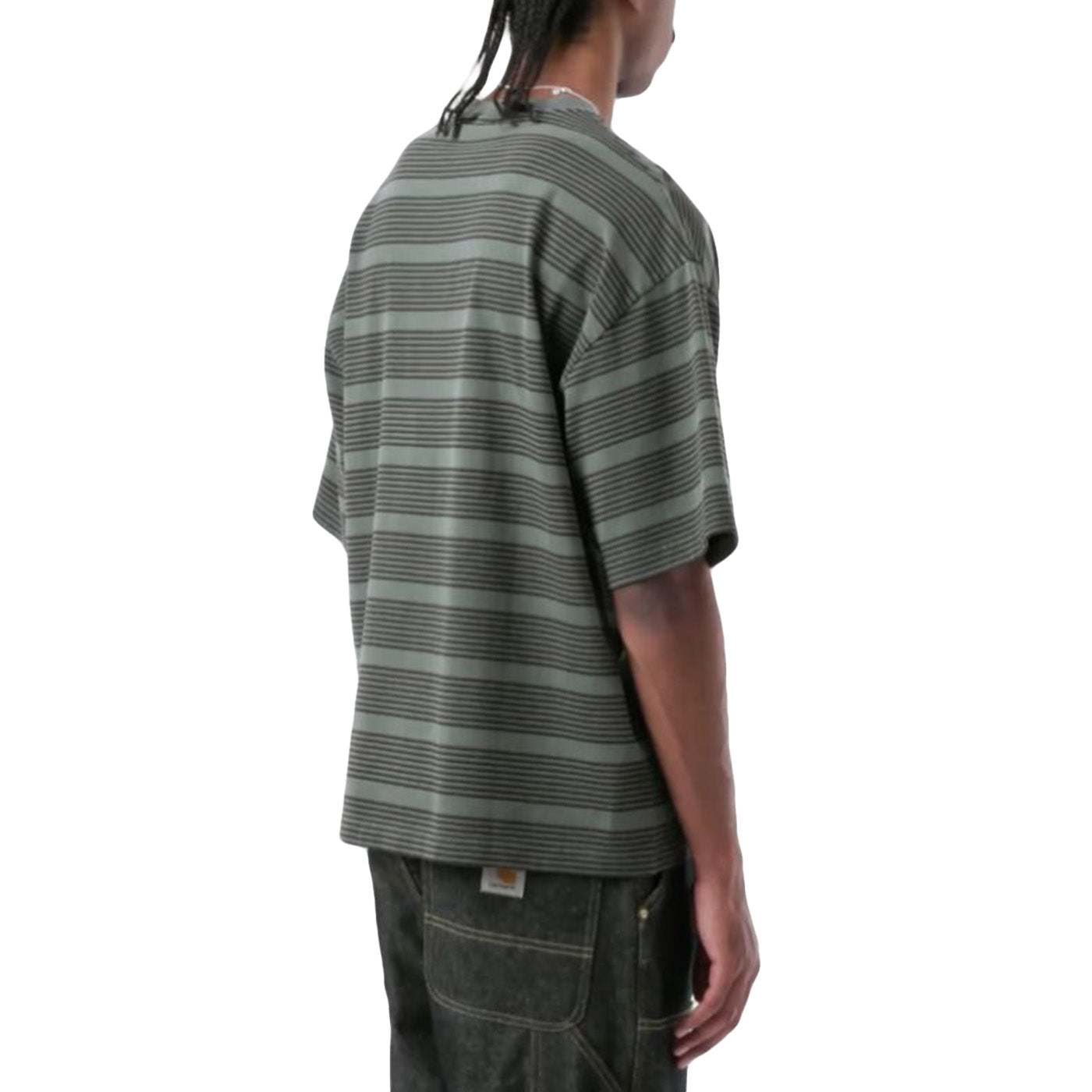 S/S HANSON T-SHIRT HANSON STRIPE KALE GREEN - Maglietta Girocollo Uomo Multicolore I035982 3H8GD CARHARTT WIP 