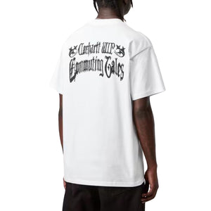 S/S COMMUTING TALES T-SHIRT WHITE - Maglietta Girocollo Uomo Bianca I036010 02XX CARHARTT WIP 