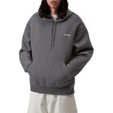 HOODED ALDA SWEAT BLACK / WHITE - Men's Grey Hooded Sweatshirt CARHARTT WIP