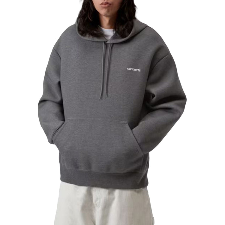 HOODED ALDA SWEAT BLACK / WHITE - Felpa con Cappuccio Uomo Grigia I036055 0D2XX CARHARTT WIP 