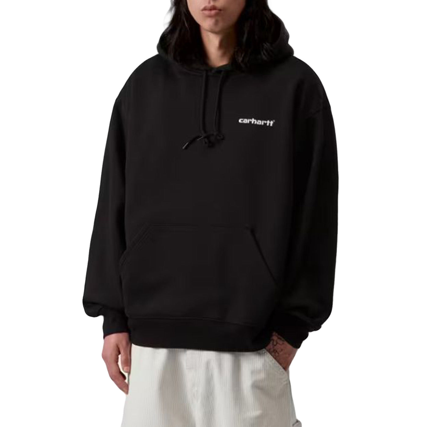 HOODED CAPS SWEAT BLACK - Felpa con Cappuccio Uomo Nera I036066 89XX CARHARTT WIP 