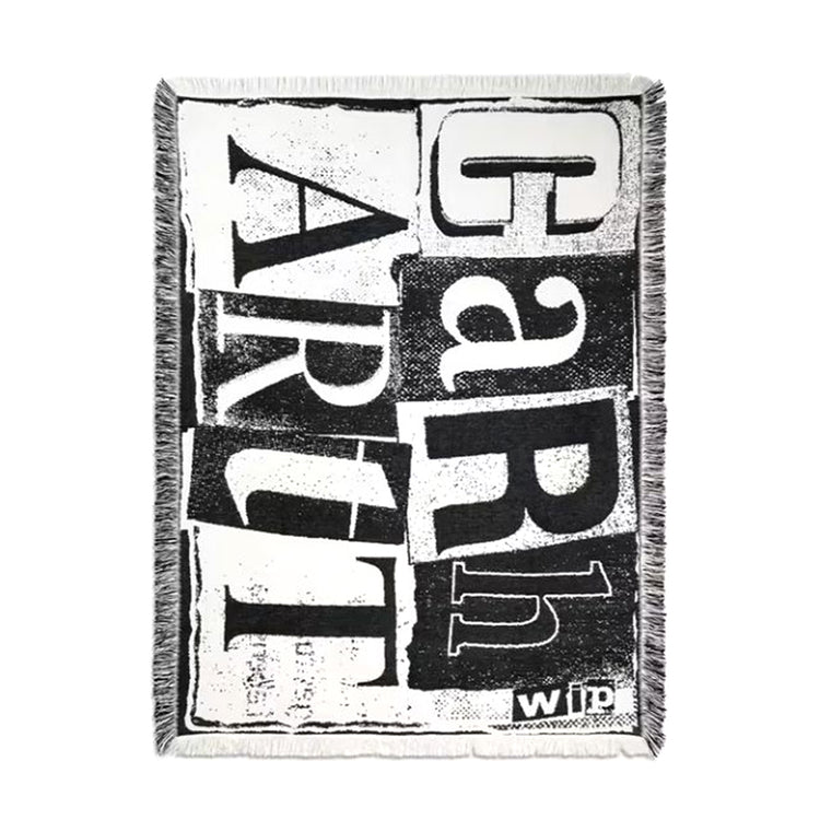 LETTERPRESS BLANKET BLACK / WAX - Coperta Nera / Bianca I036070 K02XX CARHARTT WIP 