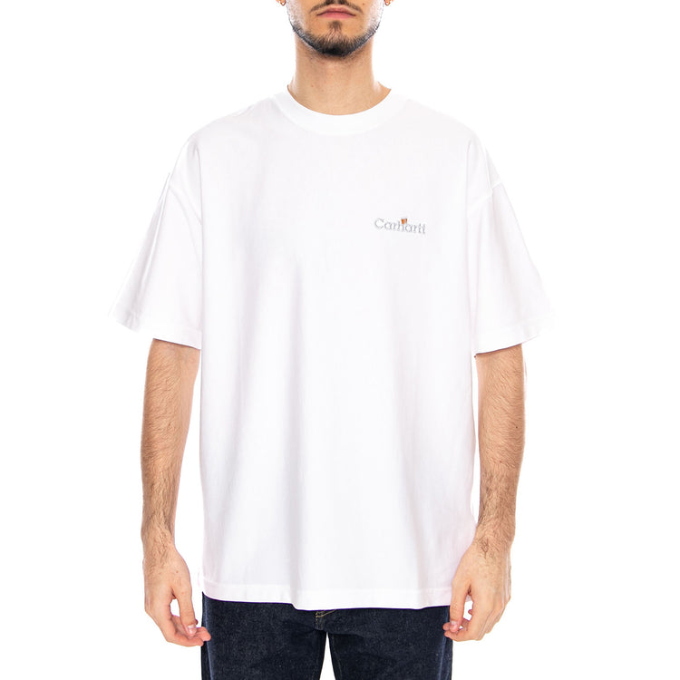 S/S WIP Label T-Shirt White - Maglietta Girocollo Uomo Bianca I036180 02XX CARHARTT WIP 