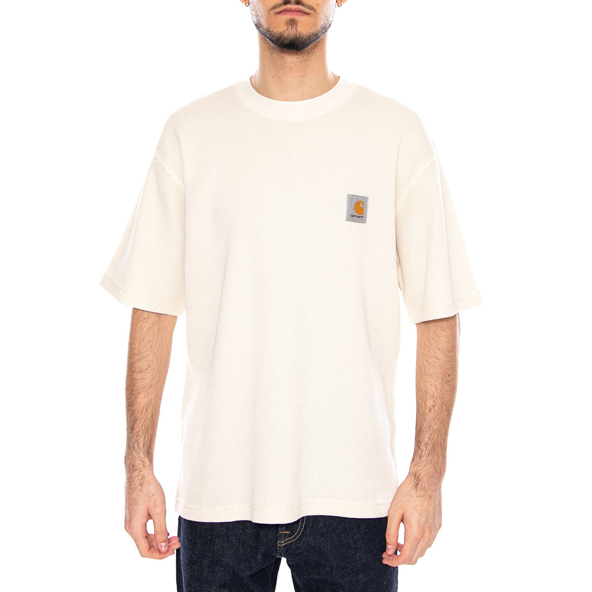 S/S Nelson Waffle T-Shirt Natural - Maglietta Girocollo Uomo Crema I036185 05GD CARHARTT WIP 