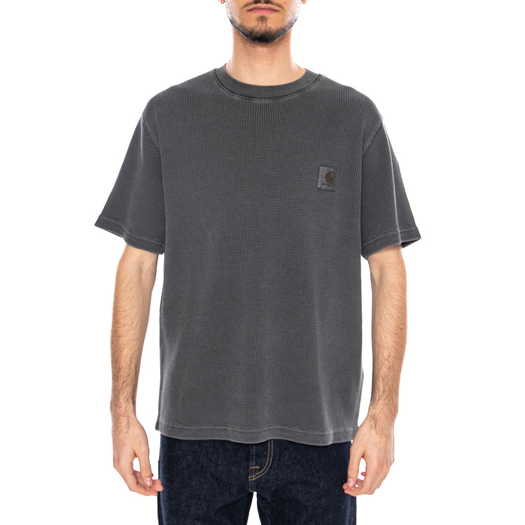 S/S Nelson Waffle T-Shirt Black - Maglietta Girocollo Uomo Nera I036185 89GD CARHARTT WIP 