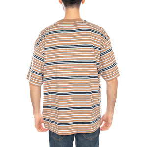 S/S Zane T-Shirt Zane Stripe, Peanut - Maglietta Girocollo Uomo Multicolore I036186 3KZXX CARHARTT WIP 