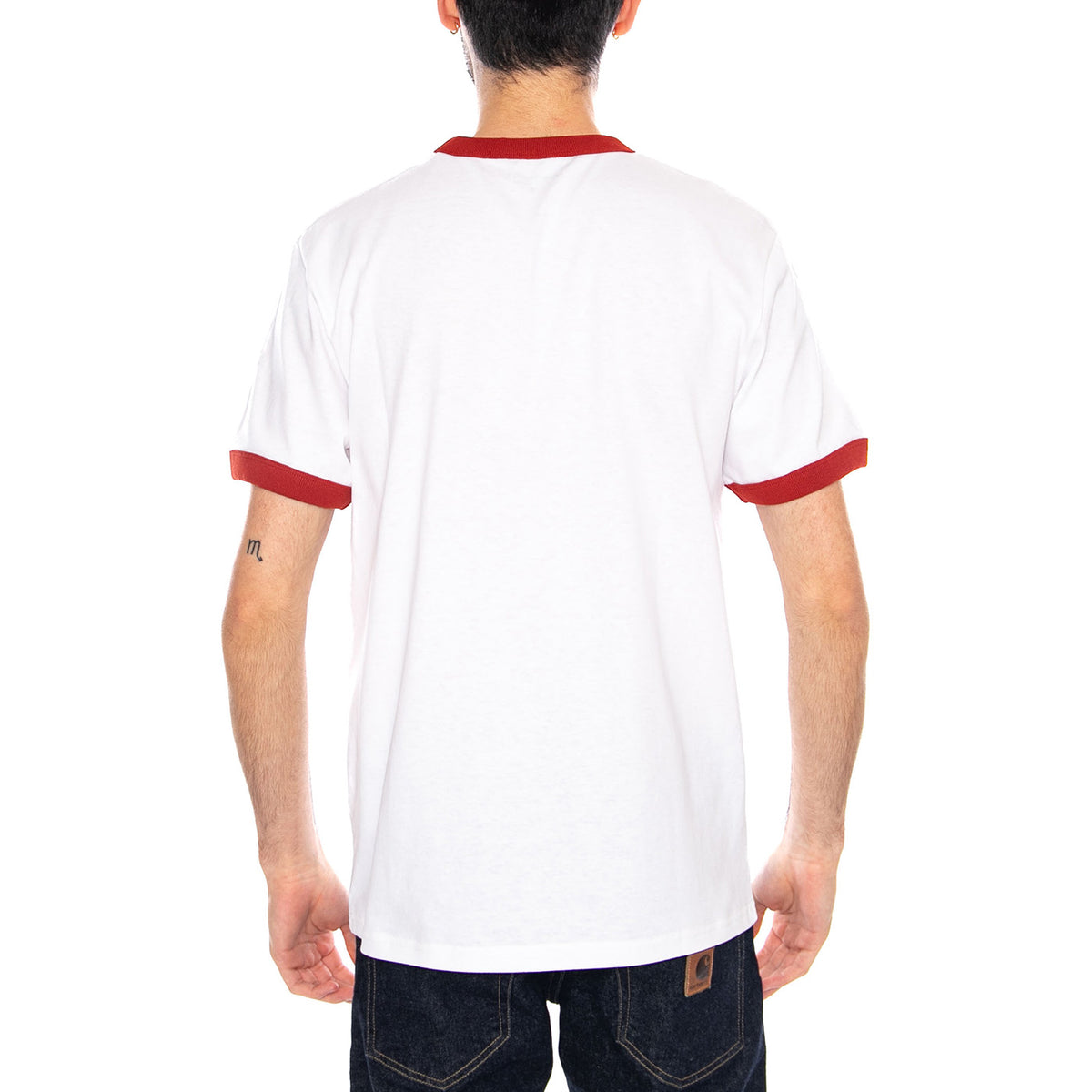 S/S IP Ringer T-Shirt White / Red / Red - Maglietta Girocollo Uomo Bianca I036267 3QDXX CARHARTT WIP 