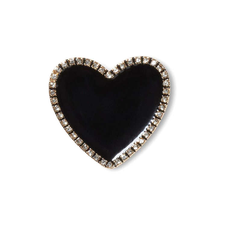 Black Heart with Gold Outline - Charm per Calzature Crocs Nero CR.3218 JIB UCOL CROCS 