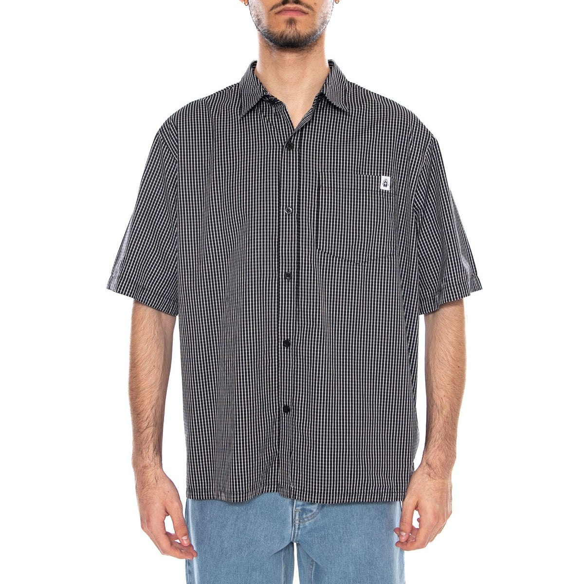 Millbury Shirt SS Black/White - Camicia Maniche Corte Uomo Nera/Bianca I036551.0D2.67. 0D2.67 EDWIN 