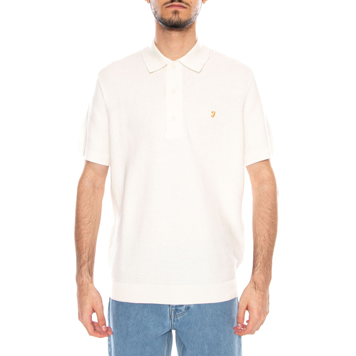 Thornley Knitted Ecru - Polo Uomo Ecru F4GSG024 280 FARAH 
