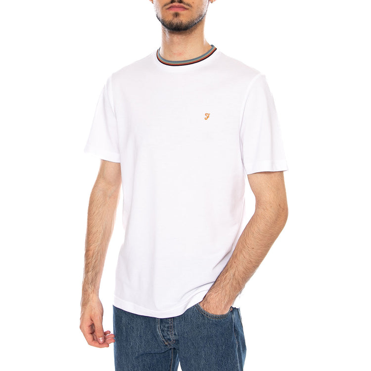 ELTON SS WHITE - Maglietta Girocollo Uomo Bianca F4KFF054 104 FARAH 
