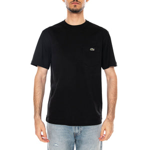 T-SHIRT BLACK - Maglietta Girocollo Uomo Nera TH2827 031 LACOSTE 