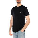 T-SHIRT BLACK - Men's Black Crew Neck T-Shirt Men LACOSTE