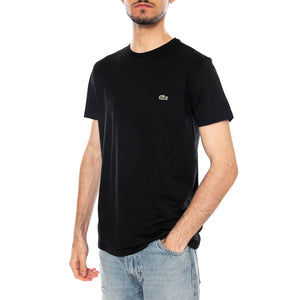 T-SHIRT BLACK - Maglietta Girocollo Uomo Nera TH6709 031 LACOSTE 