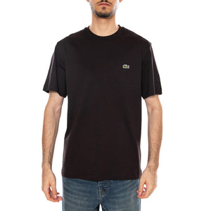 T-SHIRT BLACK - Maglietta Maniche Corte Uomo Nera TH7318 3LA LACOSTE 