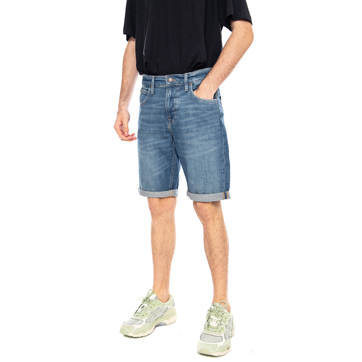 5 POCKET SHORT BUD - Bermuda Denim Jeans Uomo Blu 112376311 BL LEE 